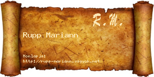 Rupp Mariann névjegykártya